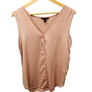 Banana Republic Sleeveless V Neck Blouse Peach Pink Size M